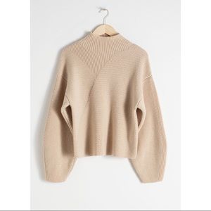 & Other Stories cream mock neck sweater size XS